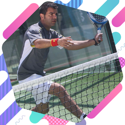 Playing padel tennis